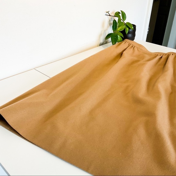 Wool PENDLETON Vintage Long Pencil Skirt In Tan Color - Picture 10 of 12